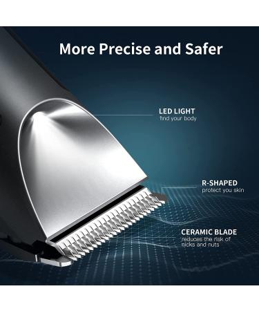 KENSEN Electric Groin Hair Trimmer for Men - Rechargeable Ball Shaver Groomer with Ceramic Blade Heads - Waterproof Clippers for Male Pubic Hair - Buy Online on GoSupps.com