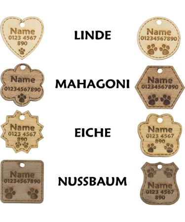 Personalized Wooden Dog Tag Pendant | Engraved Cat Pet ID | Custom Solid Wood Collars - Buy Online on GoSupps.com