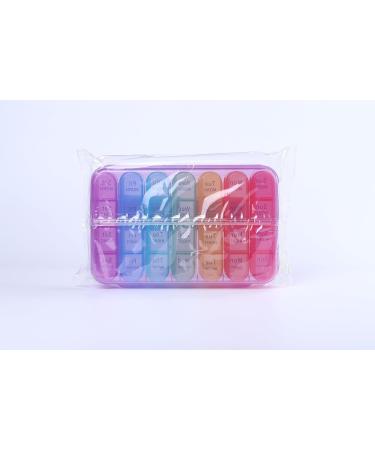 Pill Box 4 Times a Day 7 Days Pill Organiser Box with 28 Compartments Weekly Pill Case for Morning Noon Evening and Bed Time (Purple) - Buy Online on GoSupps.com