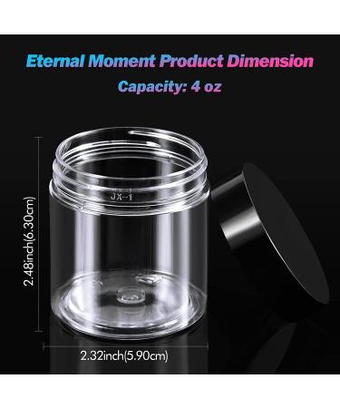 50 Pack 4 oz Clear Plastic Cosmetic Jars with Lids - Eternal Moment Slime Jars for Makeup, Lotion, Ointments - Travel Storage Containers - Buy Online on GoSupps.com