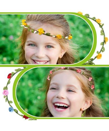 eBoot 10 PC Multicolor Flower Crown Headbands for Festival Wedding Party - Buy Online on GoSupps.com