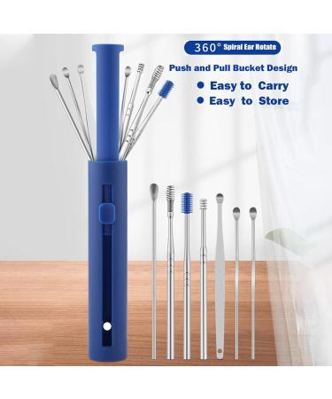 7Pcs/Set Steel Ear Wax Pickers & Remover Kit for Ear Care - Earwax Clean Curette Spoon Cleaner - Buy Online on GoSupps.com