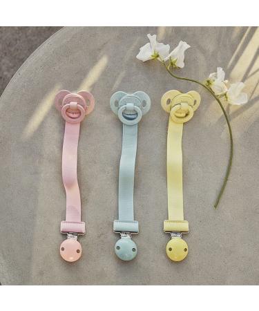 Elodie Details Pacifier Chain 2 Pack - Scandinavian Design for Baby Boys & Girls | Fabric & Wood Clip | Universal Silicone Ring | Autumn Rose & Candy Pink - Buy Online on GoSupps.com