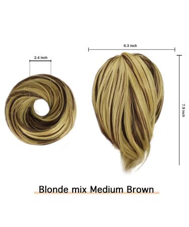BARSDAR HAARDIAD Synthetic Hair Extensions - Short Ponytail Scrunchie in Honey Blonde & Gold Brown | Women's Hair Jewelry - Buy Online on GoSupps.com