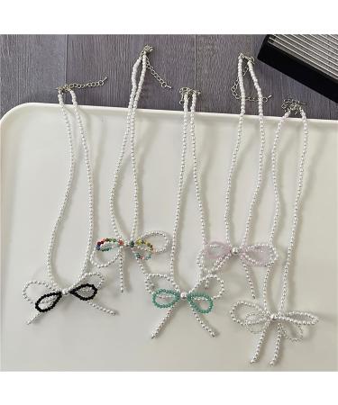 SOUTHJIELING Fashionable Pearl Necklace | Chic Bow Neck Jewelry | Stylish Rose Design - International Shipping - Buy Online on GoSupps.com