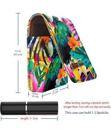 Travel Lipstick Organizer Case - Portable Makeup Bag with Mirror | Tropical Toucan & Parrot Design | Ideal for International Shipping - Buy Online on GoSupps.com