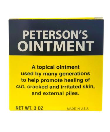 Peterson's Ointment Hemorrhoid Cream Skin Protectant Ointment Multi-Purpose (3 Ounces / 85g)