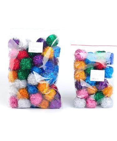 Voviggol 20-Pack Sparkle Cat Balls - Large Glittering Pom Pom Toys for Indoor Kittens - Fuzzy Colorful Balls - Buy Online on GoSupps.com