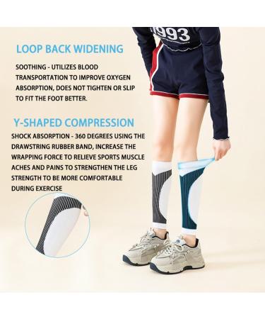 Buy Footless Compression Socks & Calf Sleeves for Running Cycling & Fitness - L/XL Black | Relief for Shin Splints & Varicose Veins - Buy Online on GoSupps.com