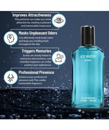 Ice Water Cologne for Men 3.4oz/100ml Eau de Toilette Natural Spray - Buy Online on GoSupps.com