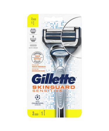 Gillette SkinGuard Sensitive Razor + 1 Razor Blade for Men for Sensitive Skin and Prevents Skin Irritation Razor with spare blade