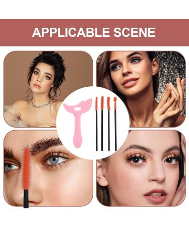 Fovolat Silicone Mascara Stencil Stencil Template Silicone Applicator Shield Ergonomic Handle Makeup Aid Tool for Dating Daily Use Night Out Pink + Eyelash Brush - Buy Online on GoSupps.com