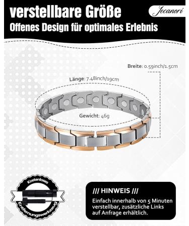 JECANORI MAGNETAM BON Men's Titanstahl Magnetic Bracelet - Ultra Strong 3500 Gauss Health Jewelry - Buy Online on GoSupps.com