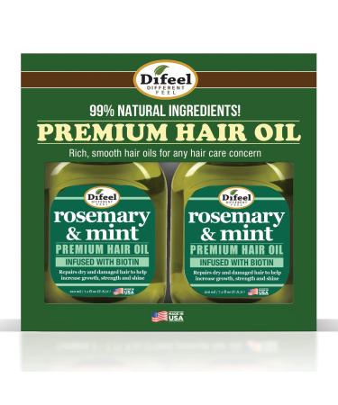 Difeel Rosemary and Mint Premium Hair Oil with Biotin 7.1 Ounce. - Deluxe 2-PC Gift Set