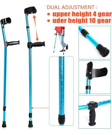Forearm Crutches for Adults Aluminum Forearm Crutches Crutches for Walking Aluminum Forearm Crutches ABS Strong and Sturdy A Fashionable Bathing in Sunlight - Buy Online on GoSupps.com