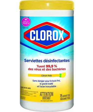 Clorox Disinfecting Wipes, Crisp Lemon, 75 Count (Pack of 6) - Cleaning Wipes - Buy Online on GoSupps.com