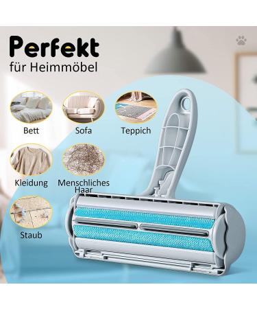 Mudela Lint Brush & Roller - Pet Hair Remover for Furniture & Sofas | Effective Lint Roll for Dogs & Cats - Gray - Buy Online on GoSupps.com
