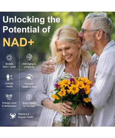 Vccvaa NAD Supplement with Resveratrol Nicotinamide Riboside Quercetin & CoQ10 Anti-Aging Support for Energy Focus Immune & Cellular Health 120 Capsules - Buy Online on GoSupps.com