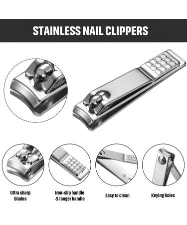 12-Piece Stainless Steel Nail Clipper Set - Bulk Pack for Women and Men - Buy Online on GoSupps.com