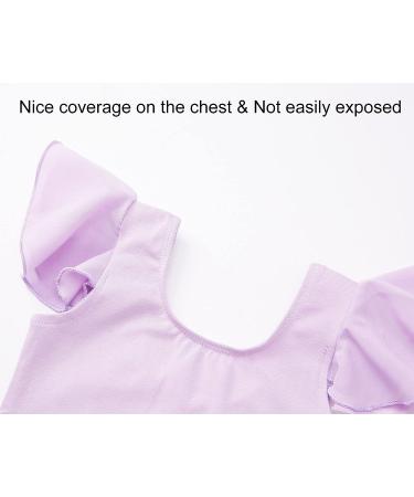 Domusgo Girls Ruffle Sleeve Ballet Gymnastics Leotard | Pink Black Purple | Size 3-4T - Buy Online on GoSupps.com