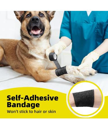 Anjocare Self-Adhesive Bandage Wrap - 8 Pack Cohesive & Breathable First Aid for Sports Injuries Wrist Sprains & Pet Care (2.5cm x 4.5m) - Black - Buy Online on GoSupps.com