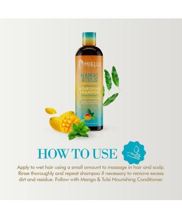 Mielle Organics Mango & Tulsi Nourishing Shampoo - Hydrating Hair Cleanser - Buy Online on GoSupps.com