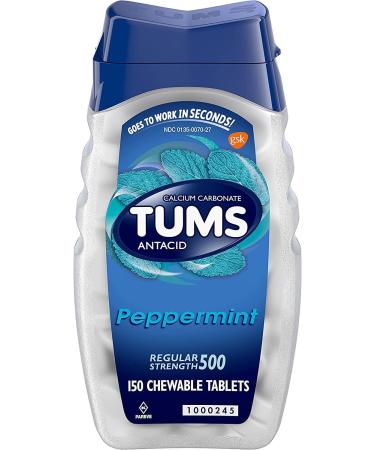 Tums Regular Strength Peppermint Calcium & Antacid - 150 Tablets - Buy Online on GoSupps.com