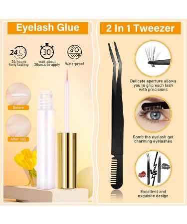 Qinzave DIY Individual Lash Extensions C Curl Mix 8-16mm - Complete Kit for Soft, Comfortable Lash Cluster Extensions at Home - Buy Online on GoSupps.com