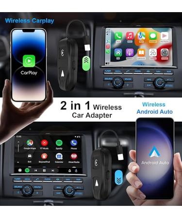 2024 Style Wireless Carplay/Android Auto Adapter | OEM Wired Conversion | USB A/C Compatible | Plug & Play Setup - Buy Online on GoSupps.com