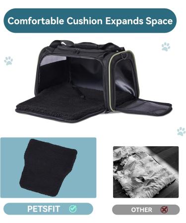 Petsfit Transport Box for Cats & Small Dogs | Airline-Approved Dog Travel Bag with Expandable Bed & Shoulder Strap (S Black) - Buy Online on GoSupps.com
