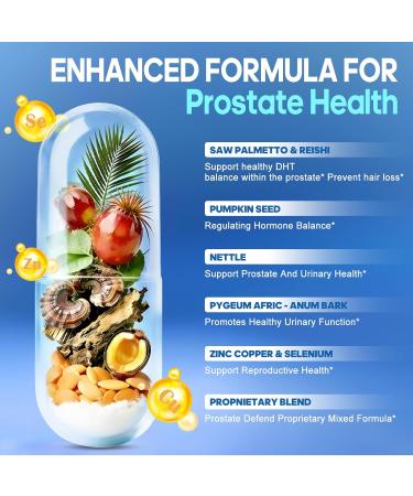 Rasav Prostate Health Supplement for Men with Saw Palmetto, Pygeum, Nettle & Pumpkin Seed, DHT Blocker - Helps Support Urinary Tract Health and Prostate Function, 60 Capsules 60 Count (Pack of 1) - Buy Online on GoSupps.com