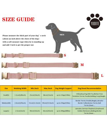 Yudote Ultra-Like Dog Collar for Medium Dogs - Natural Cotton Cord - Dusty Pink - Sensitive Skin Friendly - Buy Online on GoSupps.com