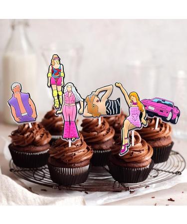 18pcs Hot Pink Glitter Dessert Cupcake Topper Cheer to Princess Girl Prince Boy Party Movie Theme Decor Pick for Birthday Anniversary Wedding Party Decoration Supplies - Buy Online on GoSupps.com