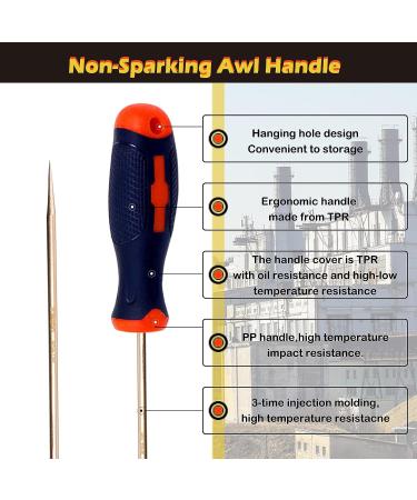 WEDO Non-Sparking Awl - Sewing, Scratch, Leather Punch Tool - DIN Standard Certified - Beryllium Copper - 3mm Diameter - 4 Blade Length - 1pc - Buy Online on GoSupps.com