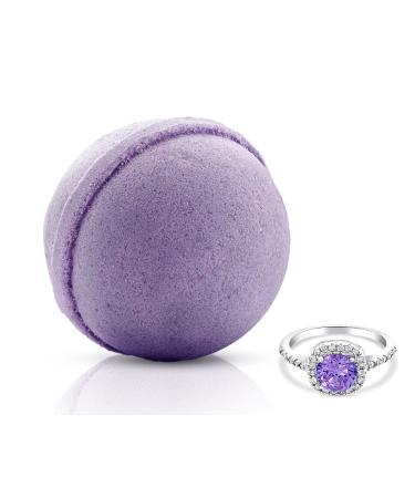 Fragrant Jewels Classic Collection Tranquility Lavender Bath Bomb with Surprise Ring Inside (Size 7) Tranquility - Lavender Ring Size 7