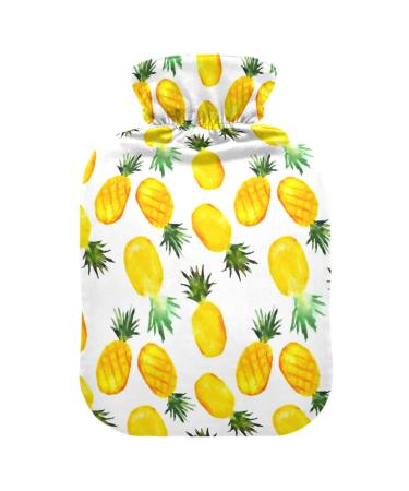 Hot Water Bottles with Cover Pineapple Hot Water Bag for Pain Relief Sore Muscles Arthritis Hand Foot Warmer 2 Liter