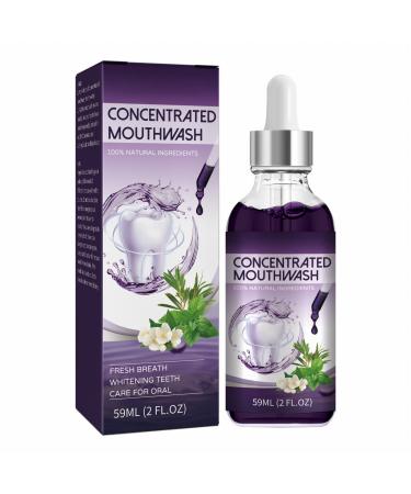 Concentrated mouthwash against bad breath yellow teeth spots clean mouth fresh and white teeth mouthwater mouthwash for removal of stubborn tooth discoloration 59ml violet