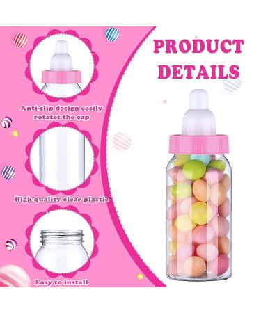 72 Pcs 4.5 Inch Baby Mini Milk Bottles - Pink Baby Shower Favor Candy Box for Boy Girl Newborn Baptism Party Decor - Buy Online on GoSupps.com
