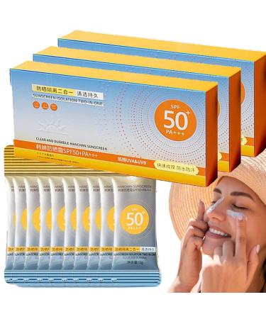 BAInuai Pack of 50 mini tubes of travel-size sunscreen waterproof sun protection with UVA/UVB protection SPF 50+ (3)