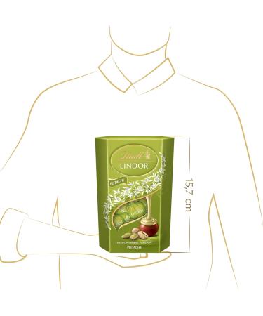 Lindt - Cornet LINDOR - Chocolat la pistache - C ur Fondant 200g 11 cm x 15.7 cm - Buy Online on GoSupps.com