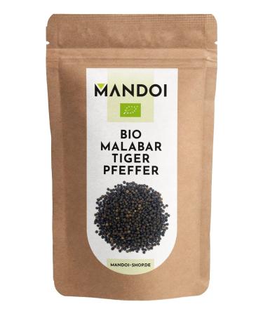 Mandoi Organic Tiger Malabar Pepper 50g black peppercorns whole tiger pepper from organic cultivation. Suitable for the pepper mill - Buy Online on GoSupps.com