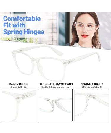 Buy 4 Packs of Large Clear Reading Glasses 2.0 for Women | Blue Light Blocking Readers | Multiple Strengths Available - Buy Online on GoSupps.com
