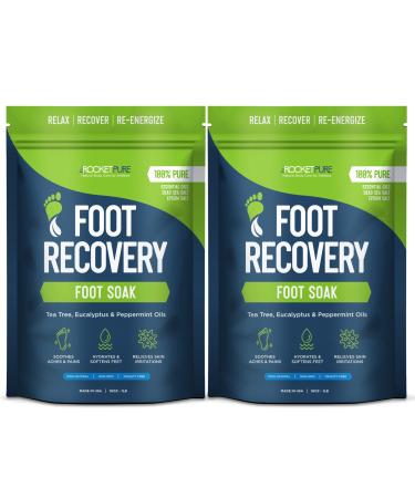 Natural Tea Tree Foot Soak Salts for Foot Recovery - Epsom Salt Foot Soak Foot Bath Soak Foot Salt Soak - Pedicure Foot Soak Foot Spa Soak Foot Soak for Dry Cracked Feet Athletes Foot Soak 1 Pound (Pack of 2)