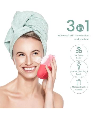 Ice Mold & Face Roller - Reusable Silicone Ice Roller for Facial Treatment De-Puff Eyes & Tone Skin (Blue - Buy Online on GoSupps.com