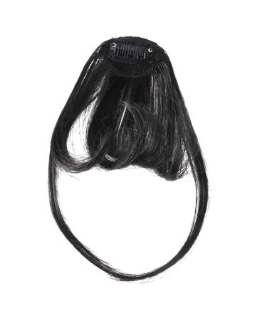 FRCOLOR Hair Bangs Clip in Hair Extensions Hairpiece Bangs Synthetic Hair One Piece Clip in Air Fringe Bangs (Natural Color)