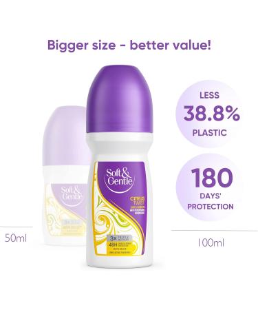 Soft & Gentle Citrus Twist Anti-Perspirant Roll On Deodorant 100ml - Pack of 1 - Buy Online on GoSupps.com