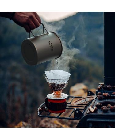 Lixada Titanium Camping Pot with Foldable Handles - 750ml | Lightweight Backpacking Cup for Outdoor Hiking - Buy Online on GoSupps.com