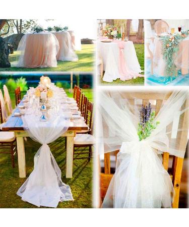 White Crystal Organza Tulle Sheer Fabric Backdrop Curtains 19x30 Yards for Wedding, Baby Shower, Birthday Party - Event Decor - Buy Online on GoSupps.com