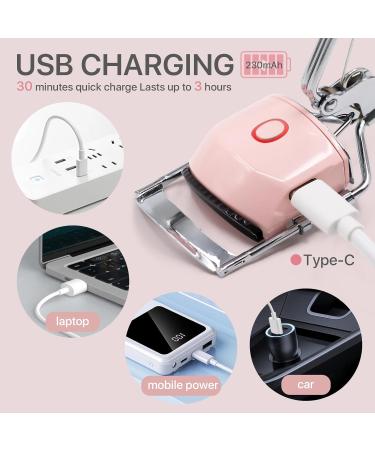 Buy Heated Eyelash Curler - Rapid Heat-Up USB Rechargeable Long Lasting & 2 Modes - Perfect Pink Electric Lash Curler for International Shipping - Buy Online on GoSupps.com
