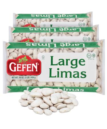 Gefen Premium Quality Large Lima Beans 16oz (3 Pack) Great in Salads Casseroles Soups and Stews | Certified Kosher - Buy Online on GoSupps.com